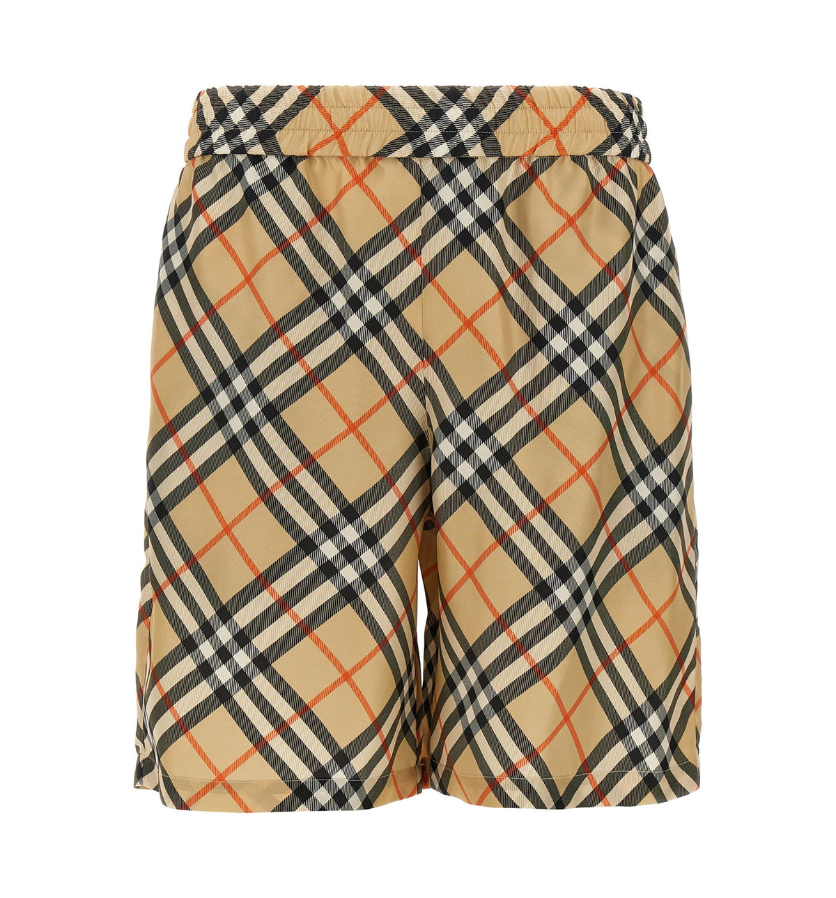 Check Silk Shorts