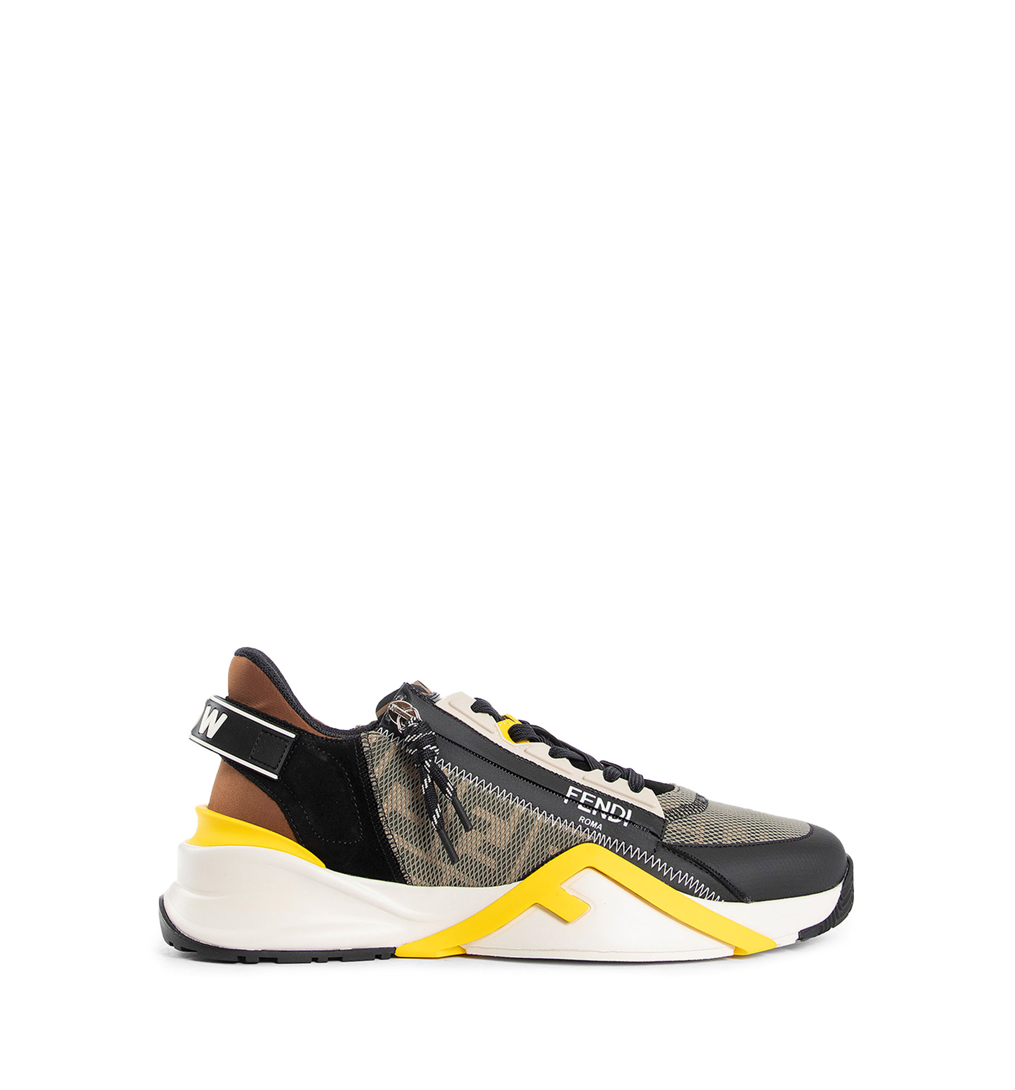 Fendi Flow Sneakers - Black/Brown/Yellow