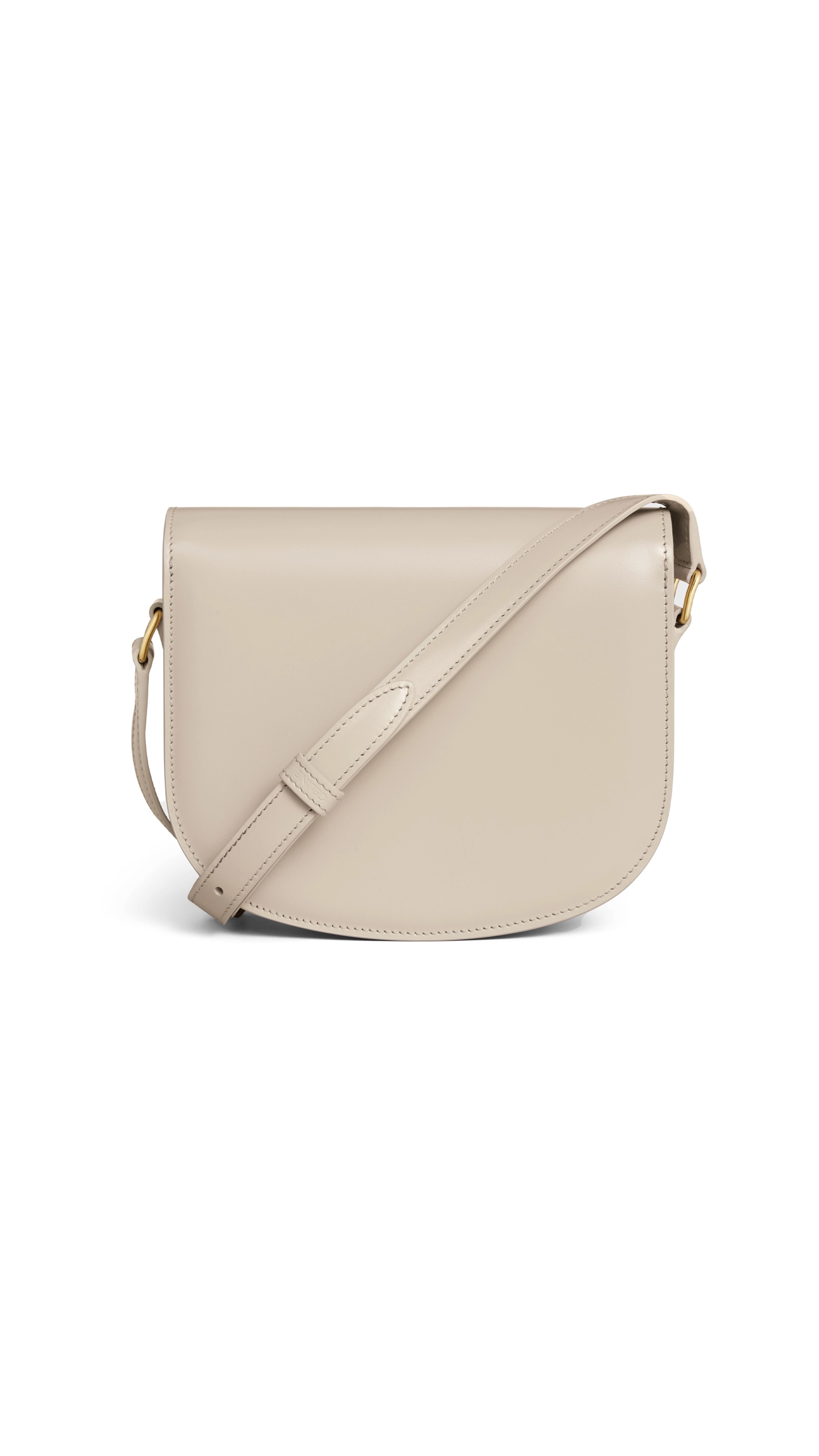 Besace Clea Bag in Shiny Calfskin - Light Stone