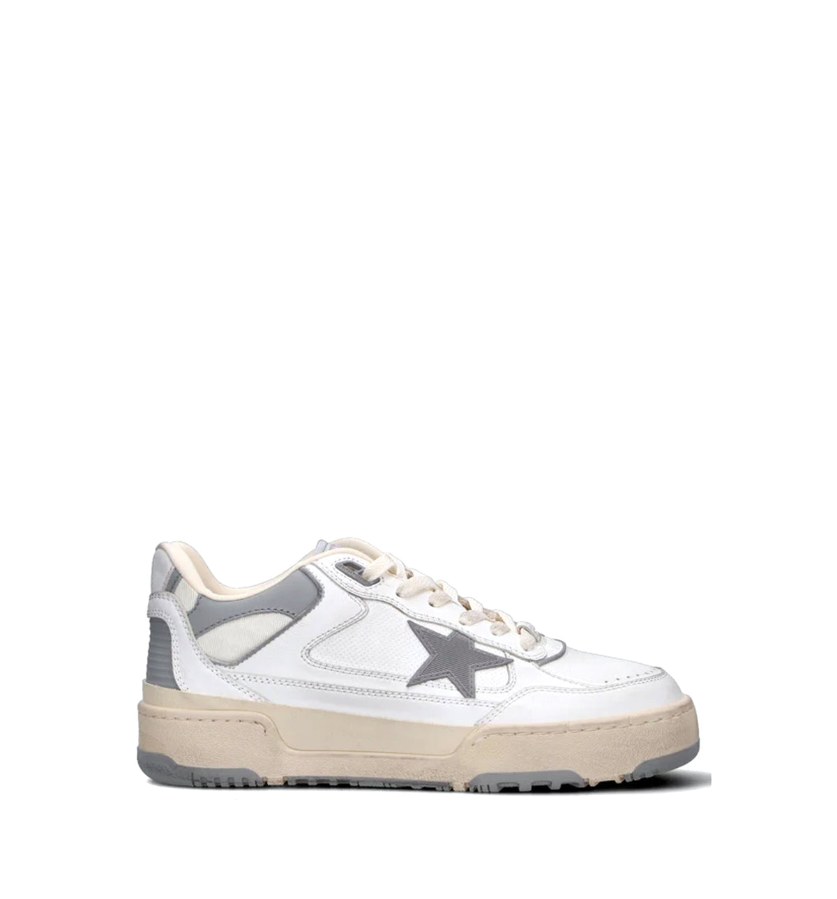 Forty2 With Grey Star And White Leather Heel Tab