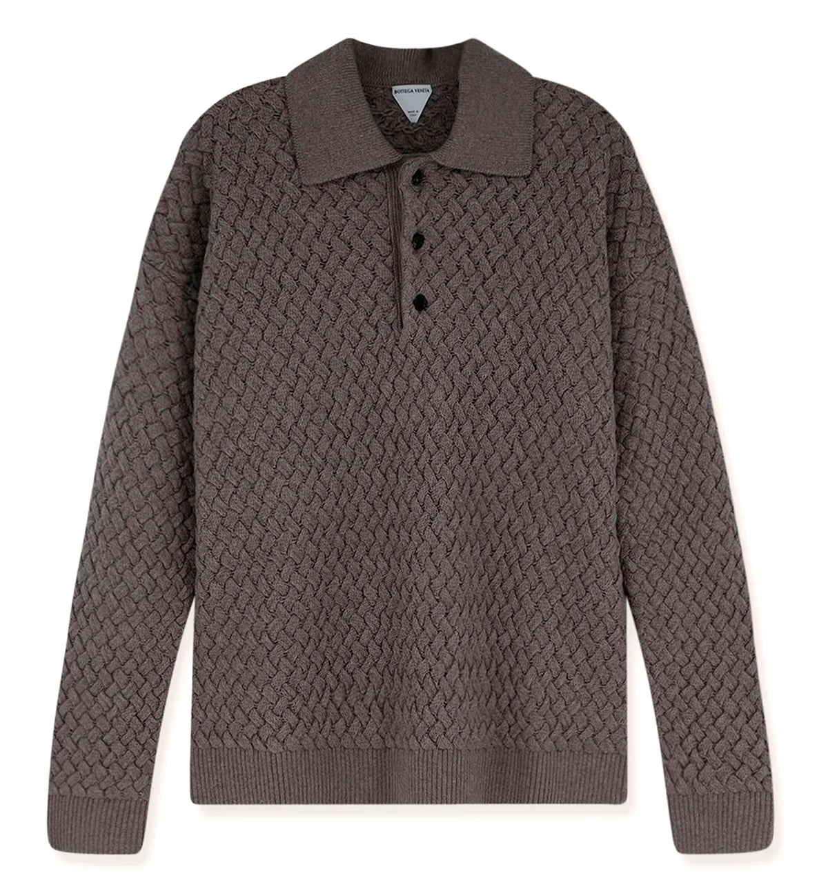 Wool sweater with Intrecciato motif