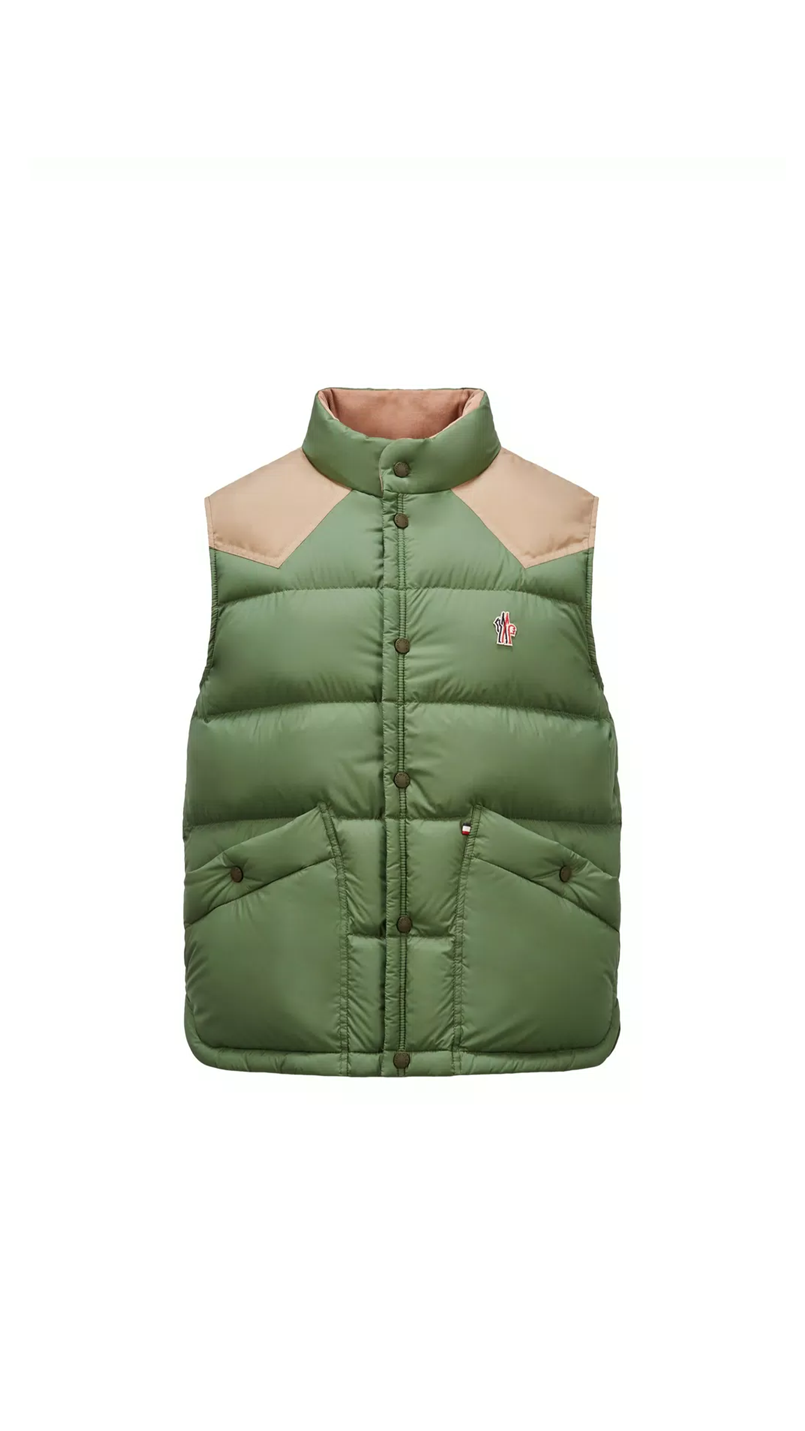 Veny Down Vest - Beige/Green