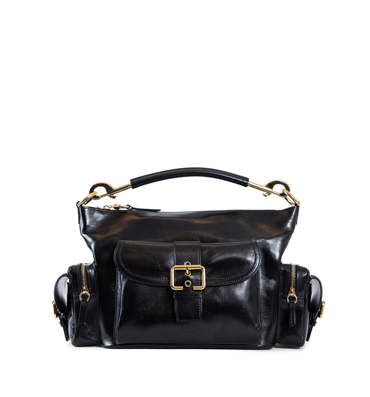 Small Camera Bag In Shiny Leather