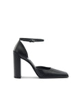 Square-Toe Slingback Pumps in Leather