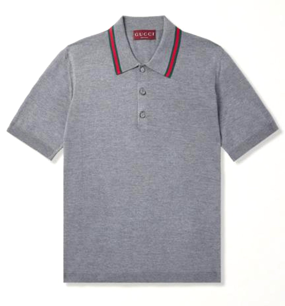 Wool Knit Polo Shirt With Web