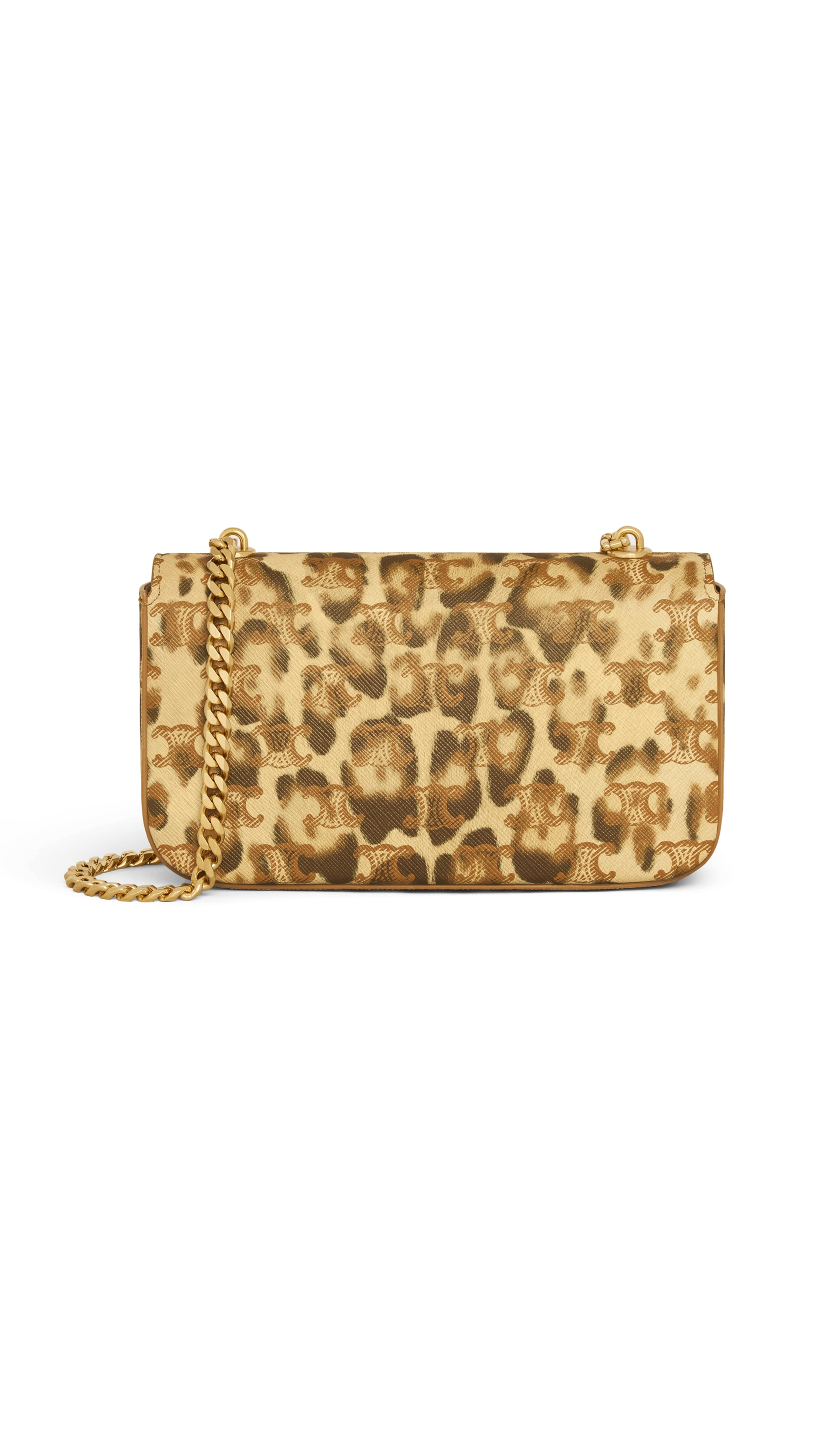 Chain Claude Shoulder Bag in Triomphe Canvas with Leopard Print - Leopard