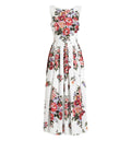 Flower Bouquet Print Cotton Dress