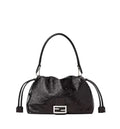Baguette Soft Large Crackled Black Leather Bag