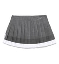 Knit and Poplin Pleated Mini Skirt