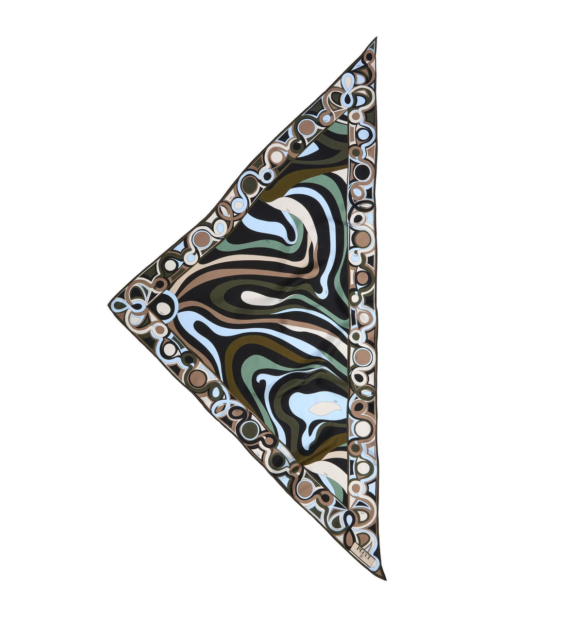 Marmo Print Silk Twill Triangle Scarf