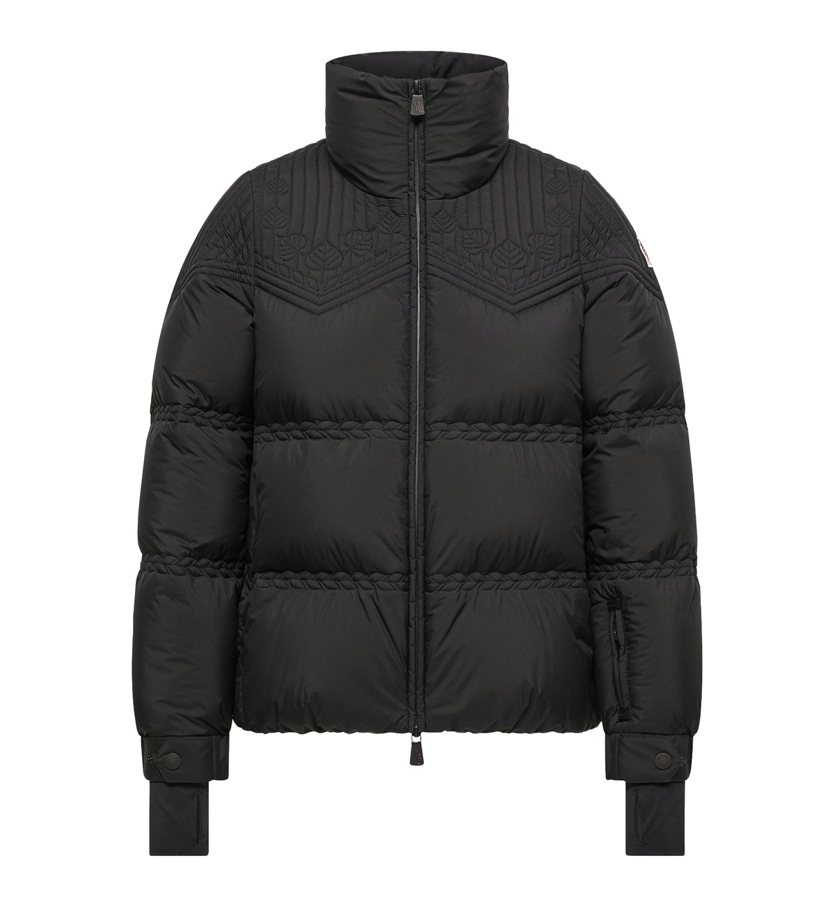 Anglins Leaf Embroidered Hooded Insulated Ski Jacket