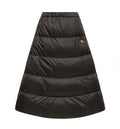 Reversible Wool Twill Padded Midi Skirt