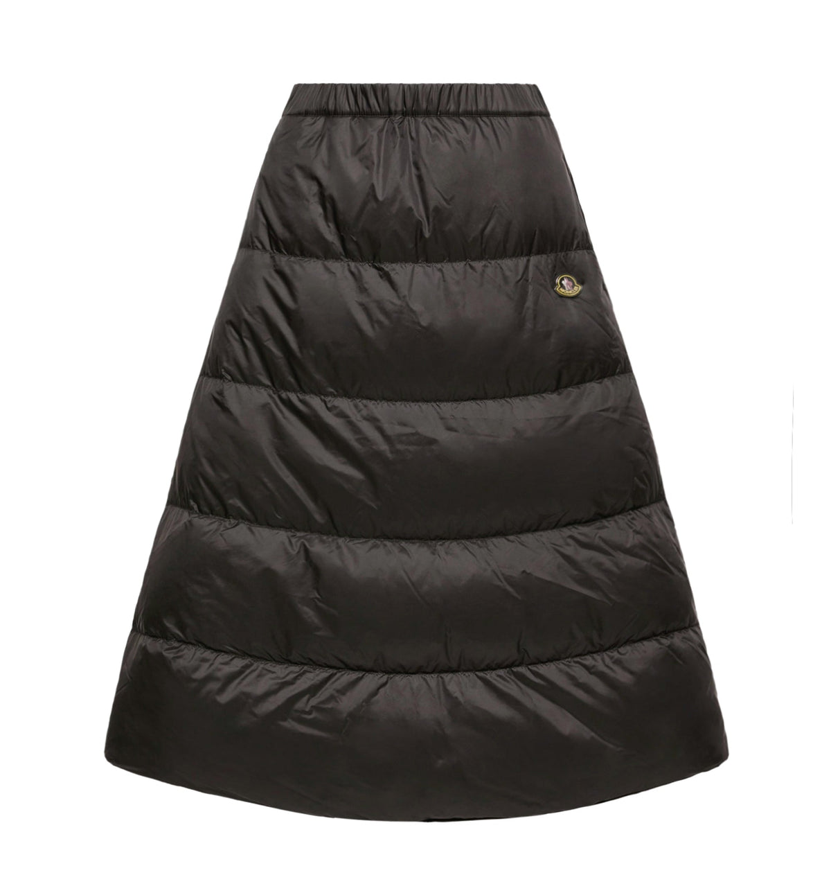 Reversible Wool Twill Padded Midi Skirt
