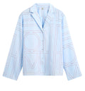 Monogram cotton-blend pj top sky