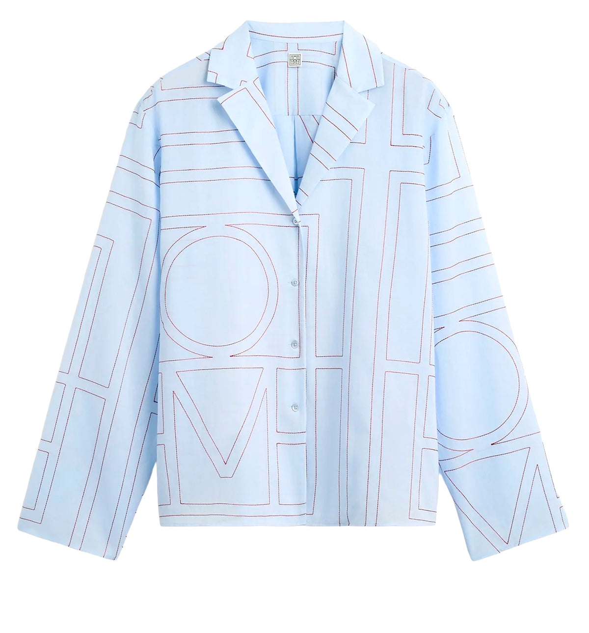 Monogram cotton-blend pj top sky