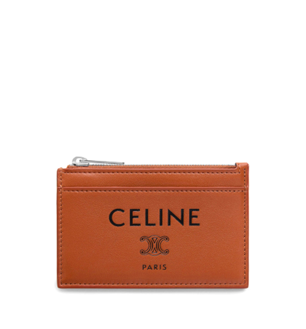 Zipped Card Holder in Smooth Lambskin