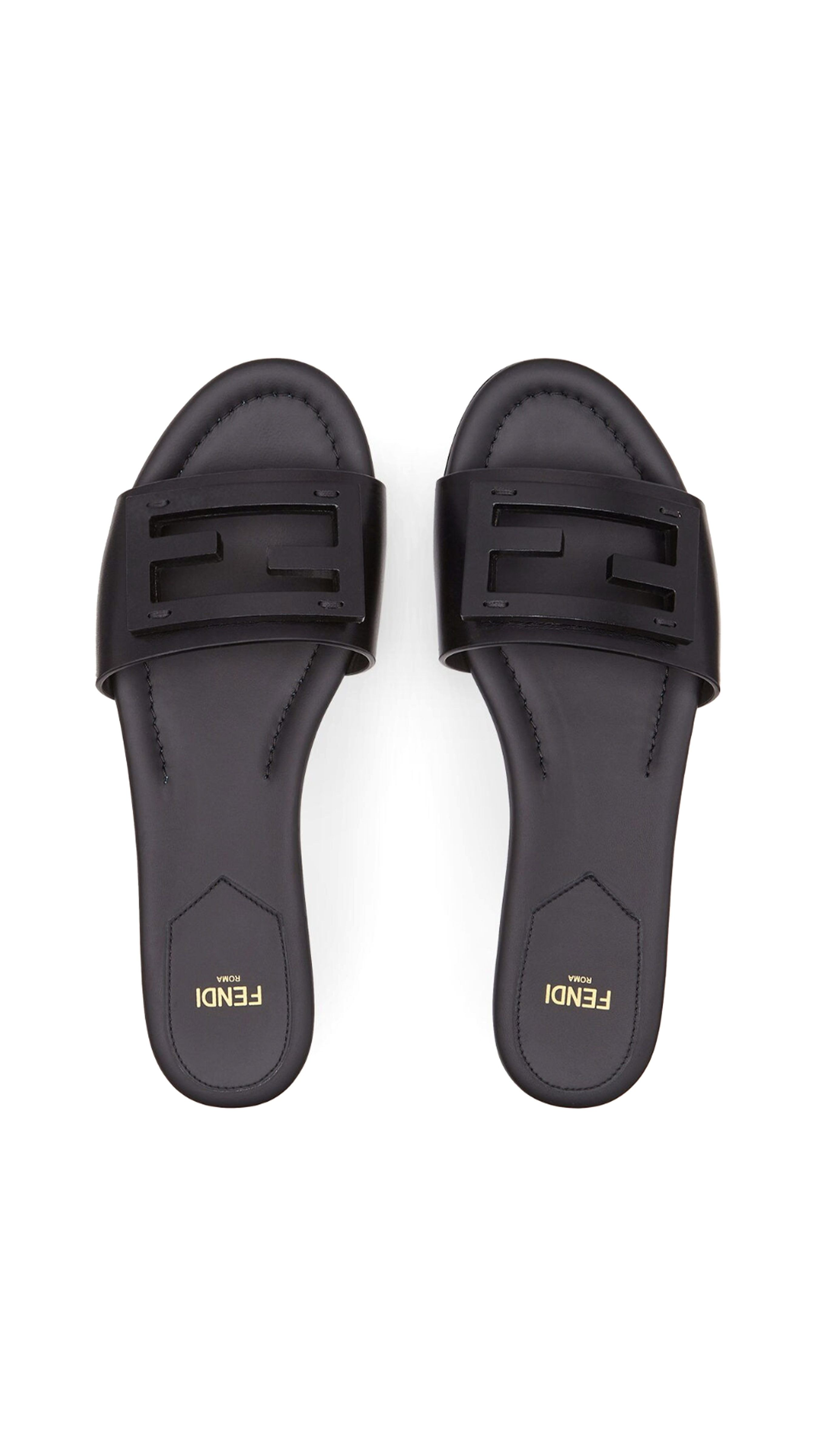 Baguette Leather Slide - Black