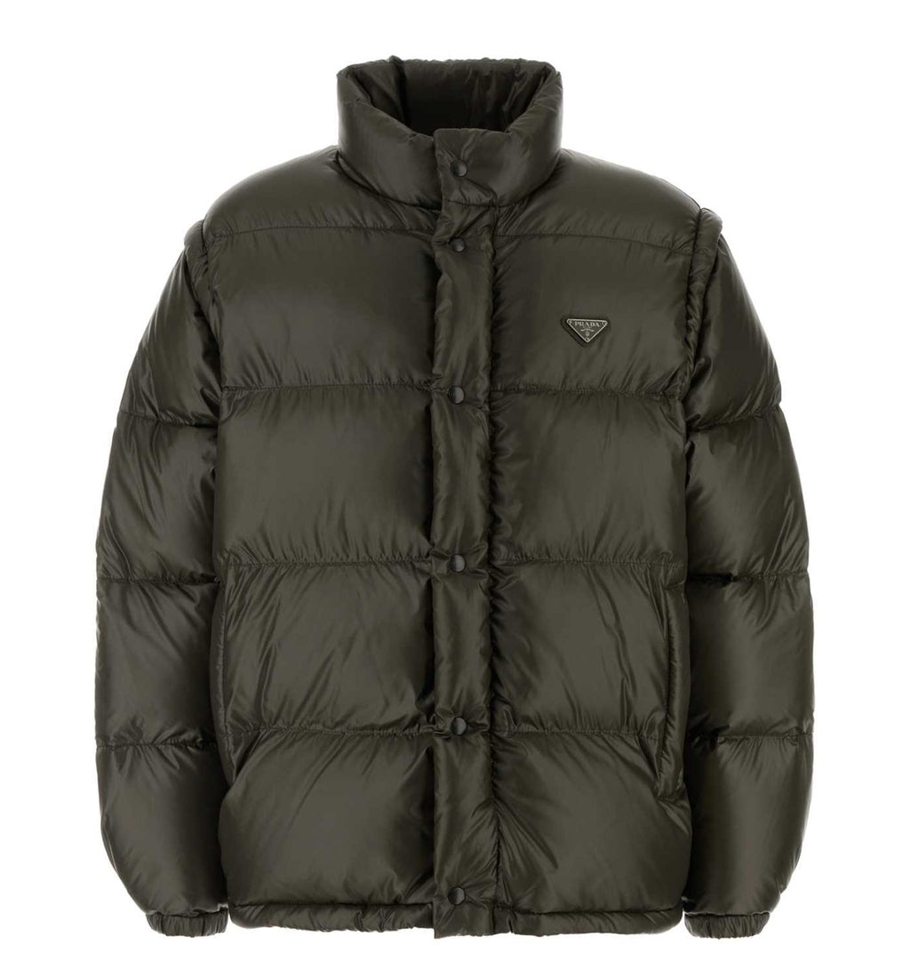 Logo Plaque High Neck Puffer Jacket