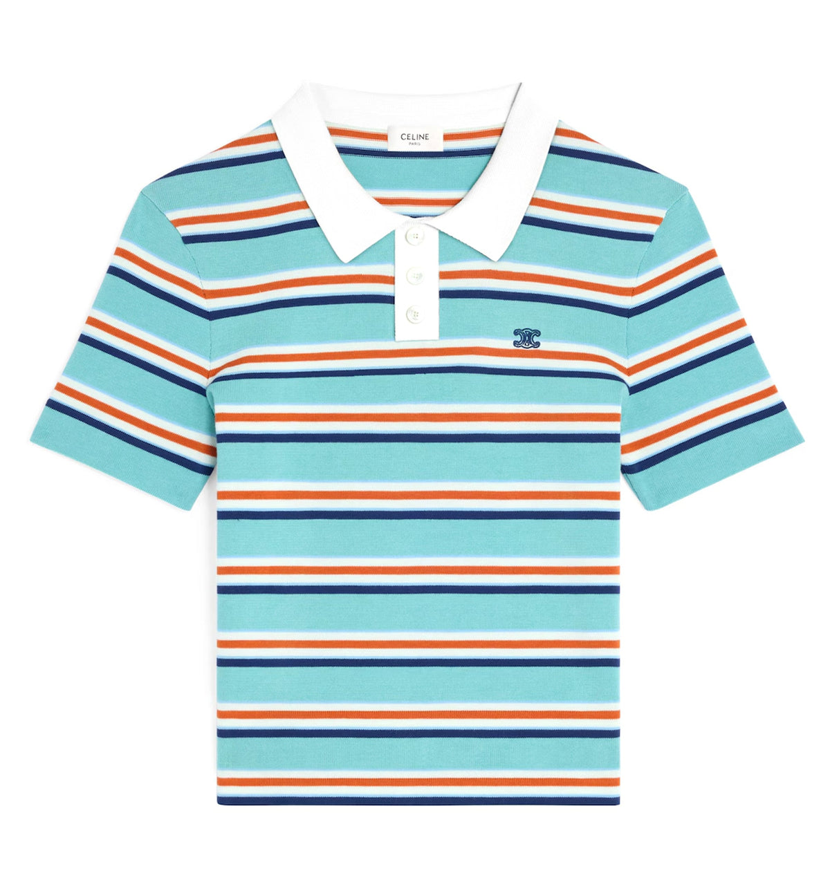 Polo Sweater In Striped Cotton