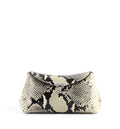 Mini t-lock python-embossed clutch