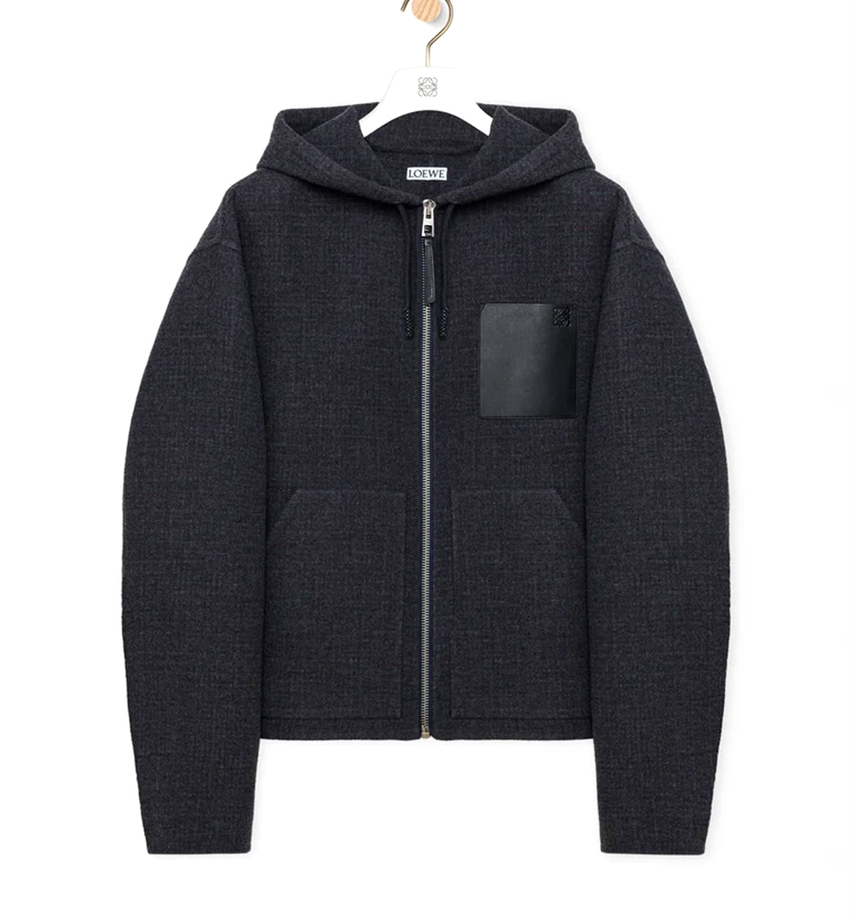 Hooded jacket in wool blend