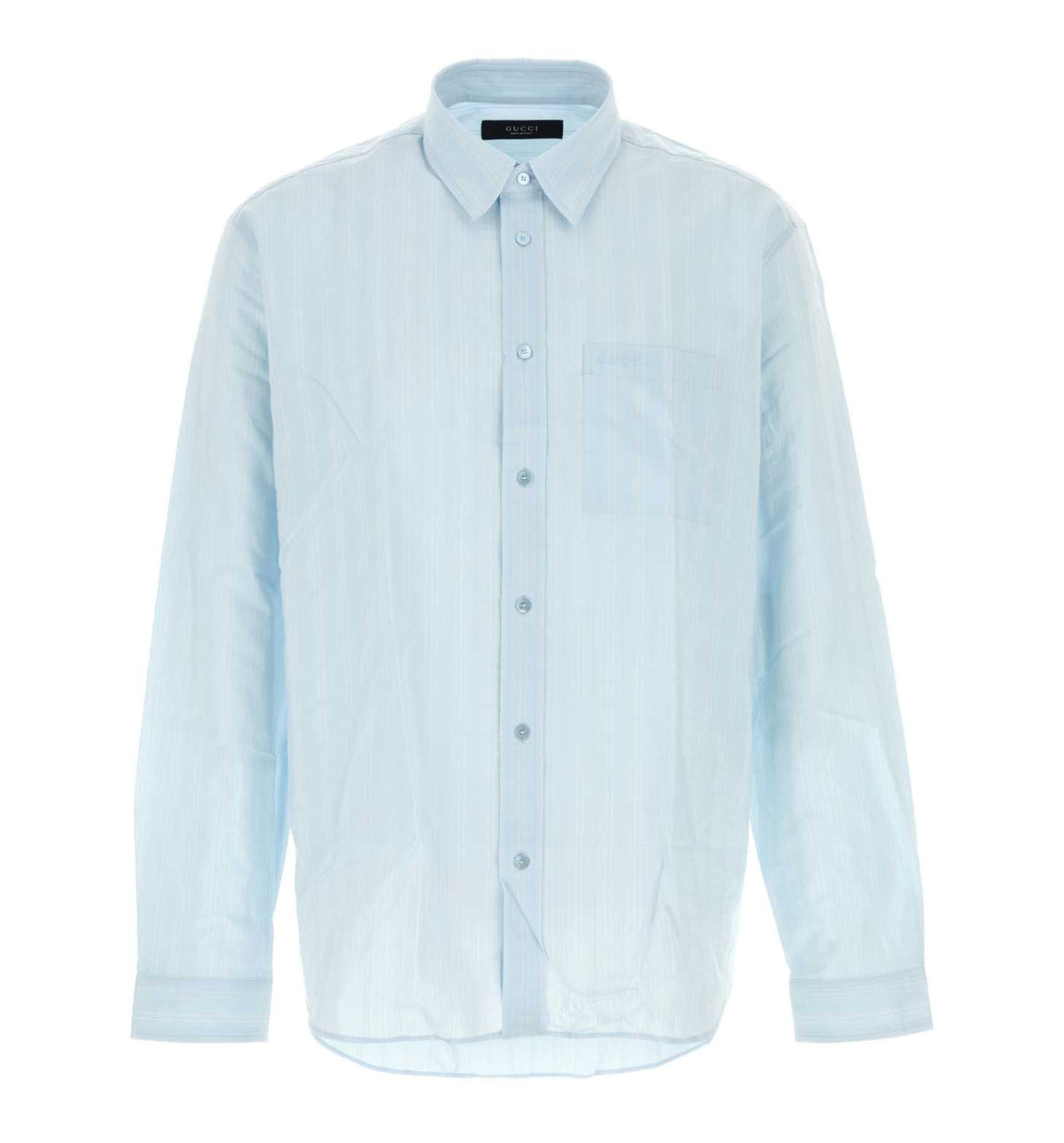 Striped technical cotton shirt