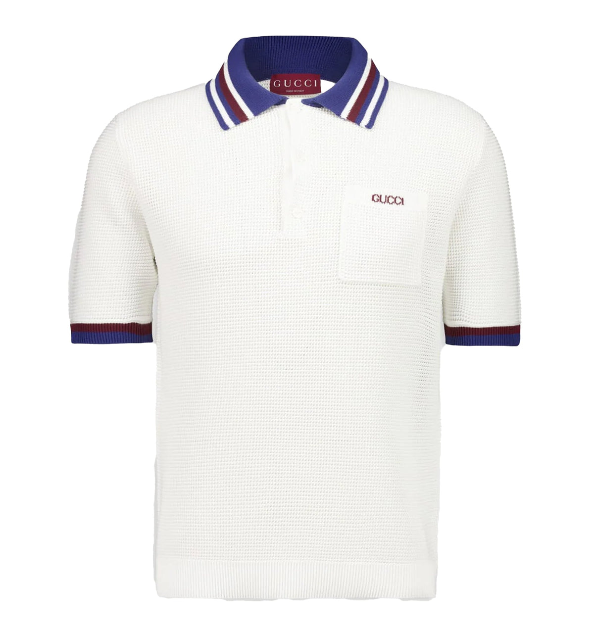 Cotton Piquet Polo Shirt With Intarsia