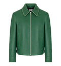 Green Leather Blouson Jacket