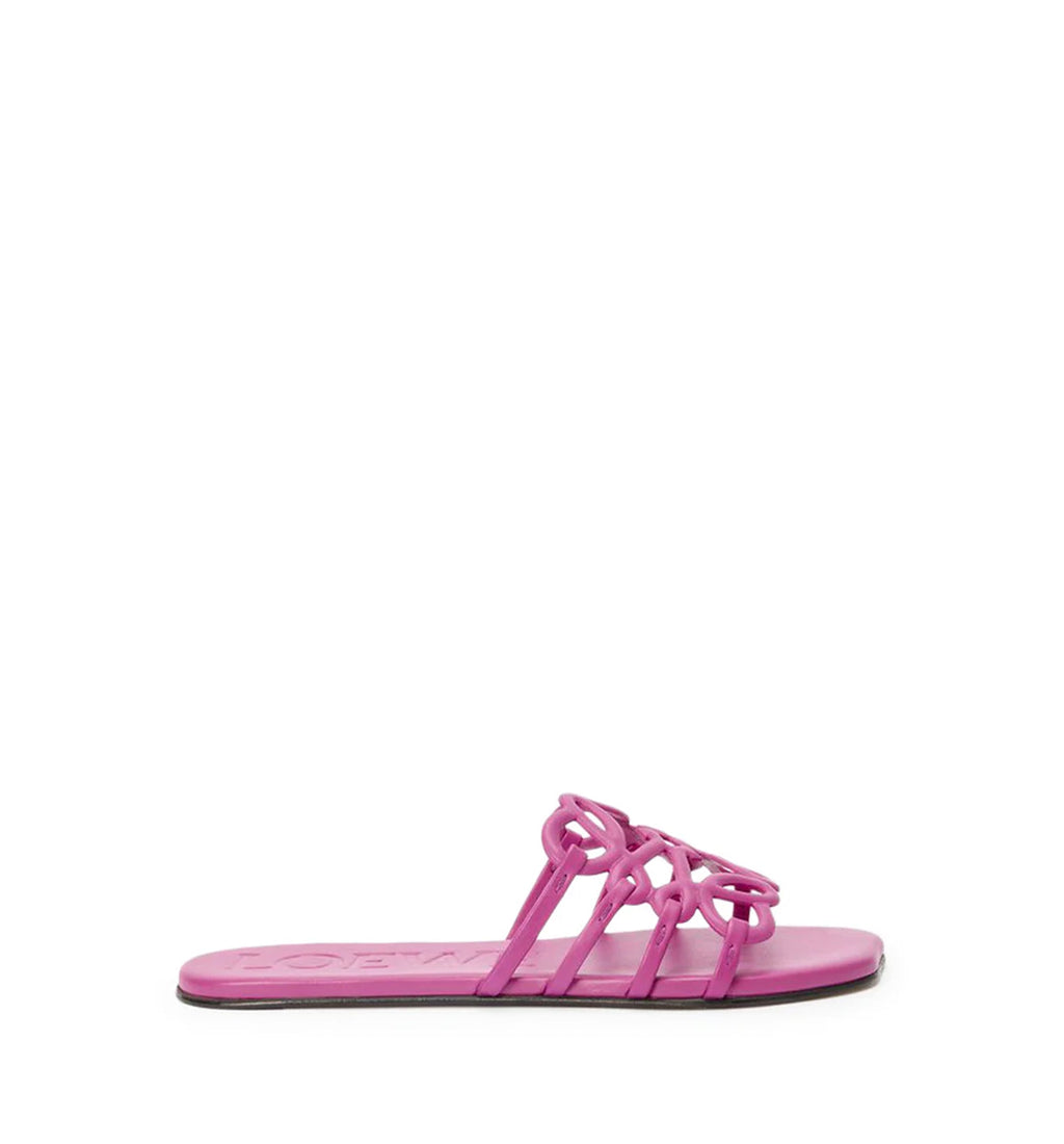 Petal Anagram Slide in Soft Calfskin