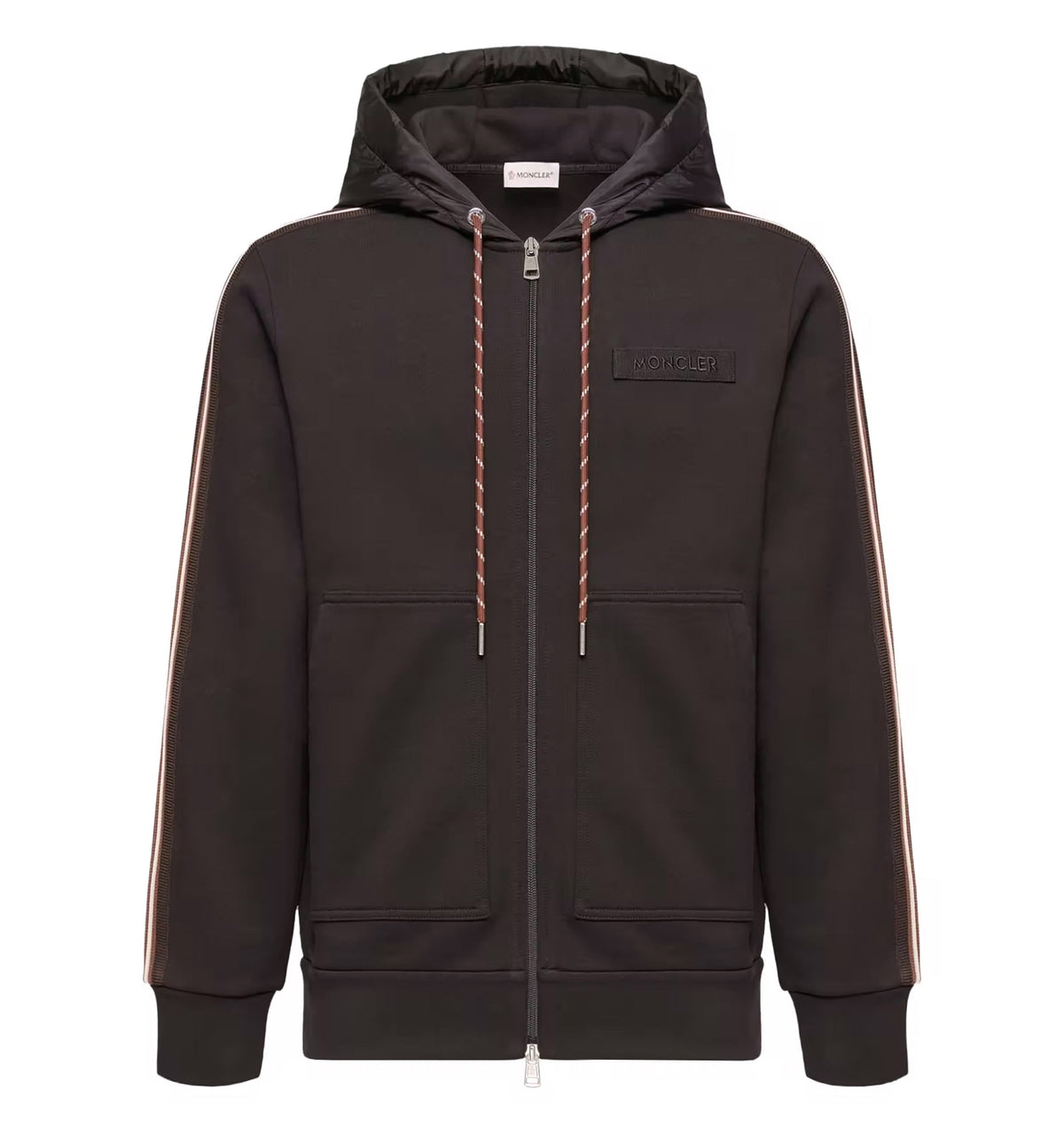 Striped Logo Cotton Hoodie