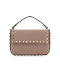 Rockstud Grainy Calfskin Wallet With Chain