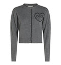 Fitted logo cardigan in a wool & cashmere knit