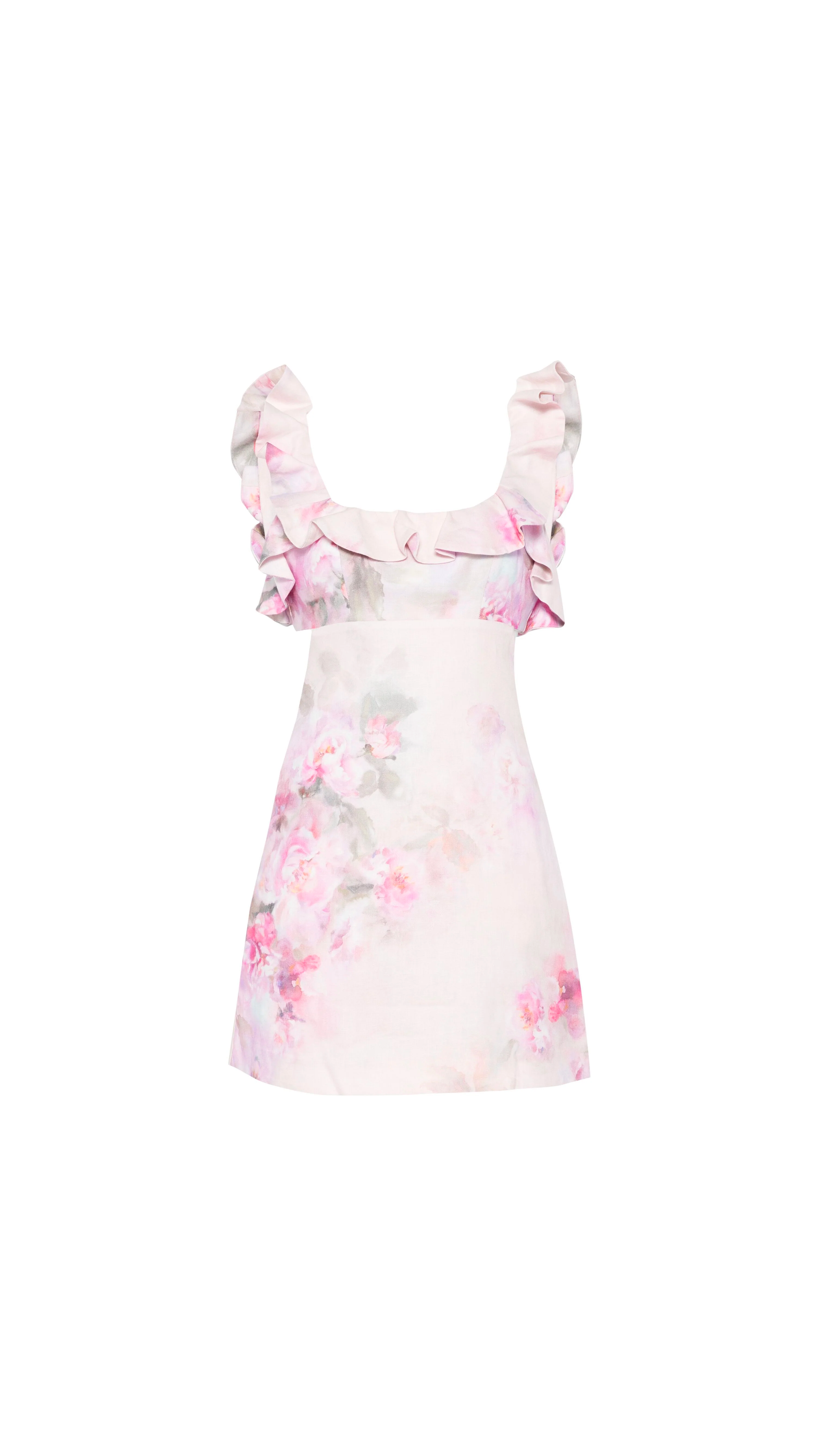 Crush Frill Mini Dress - Pink Floral