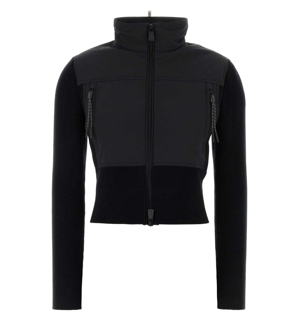 Padded Zip-Up Cotton Cardigan