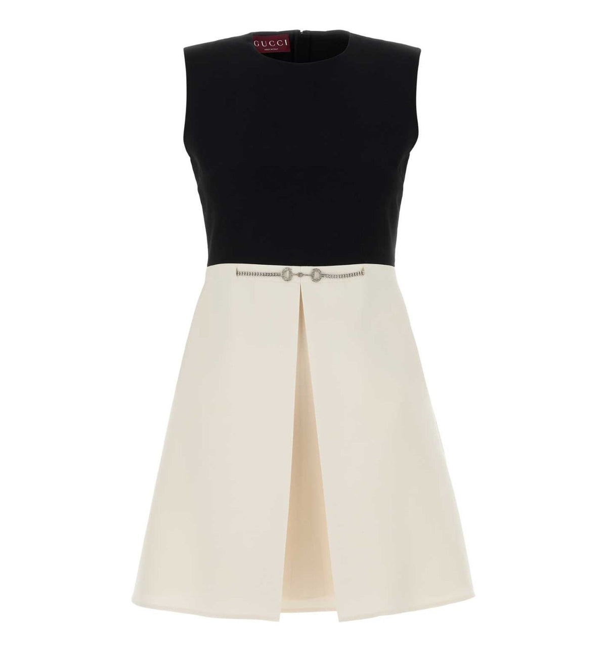Silk Wool Dress With Crystal Horsebit