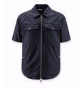 Cotton blend shirt with zip