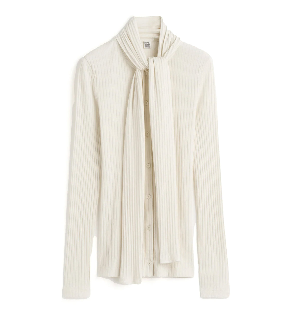 Ribbed bow blouse