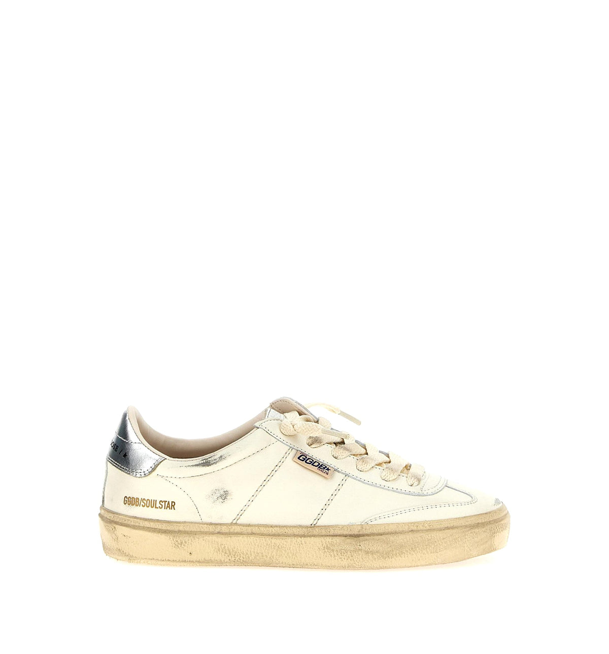 Soul Star in White Nappa with Metallic Silver Leather Heel Tab