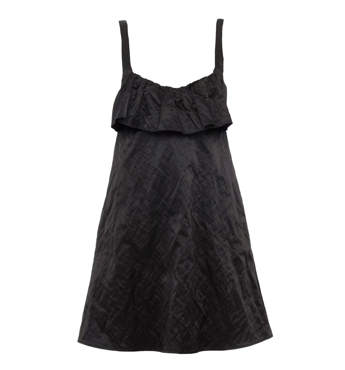Sleeveless Mini Dress in Washed Technical Satin