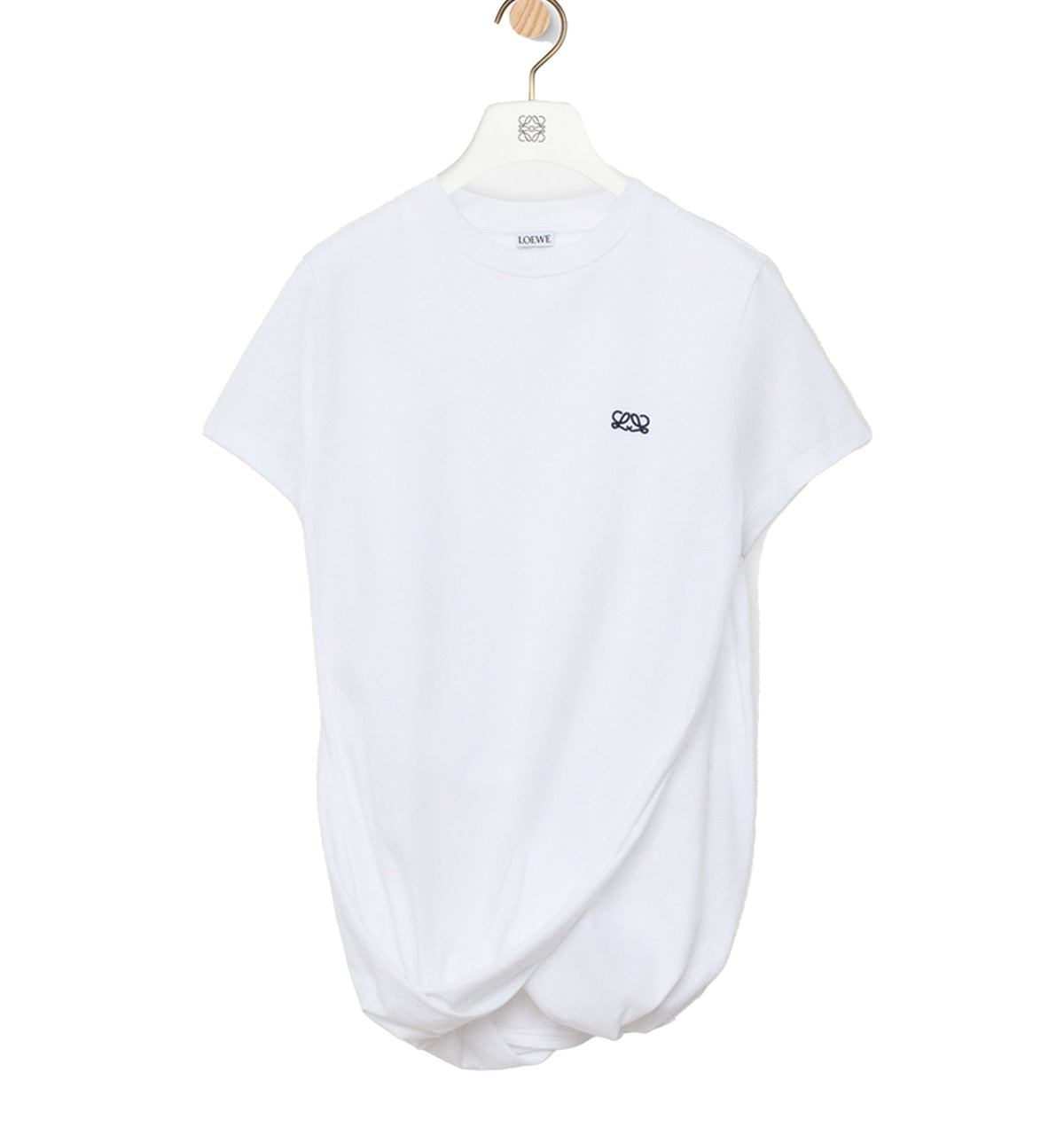 Draped T-shirt in cotton