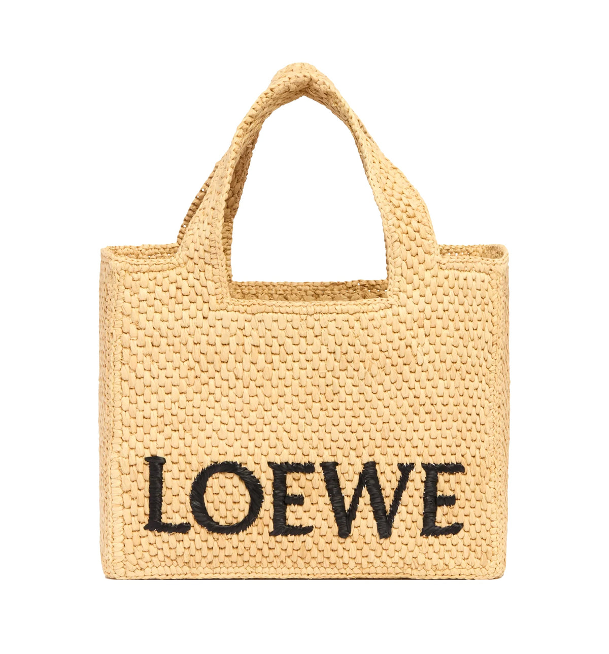 Small LOEWE Font Tote In Raffia