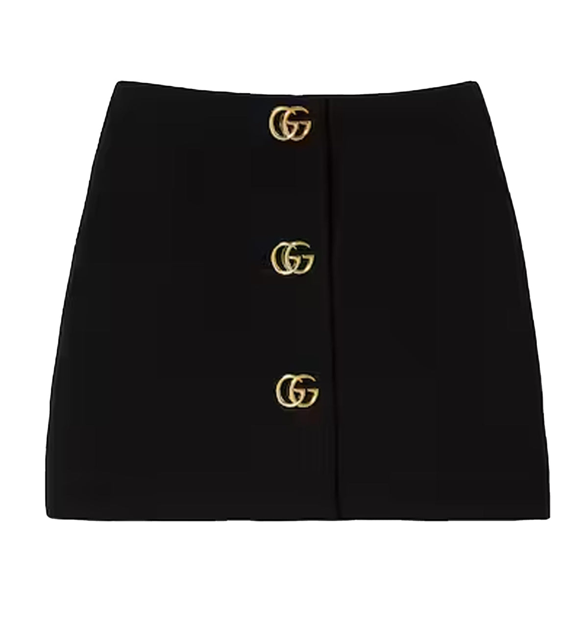 Crêpe Wool Skirt With Double G Button