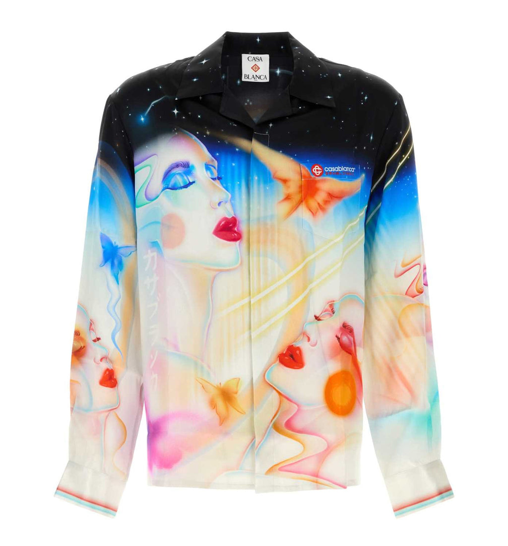 Galactic Connection Printed Silk Shirt