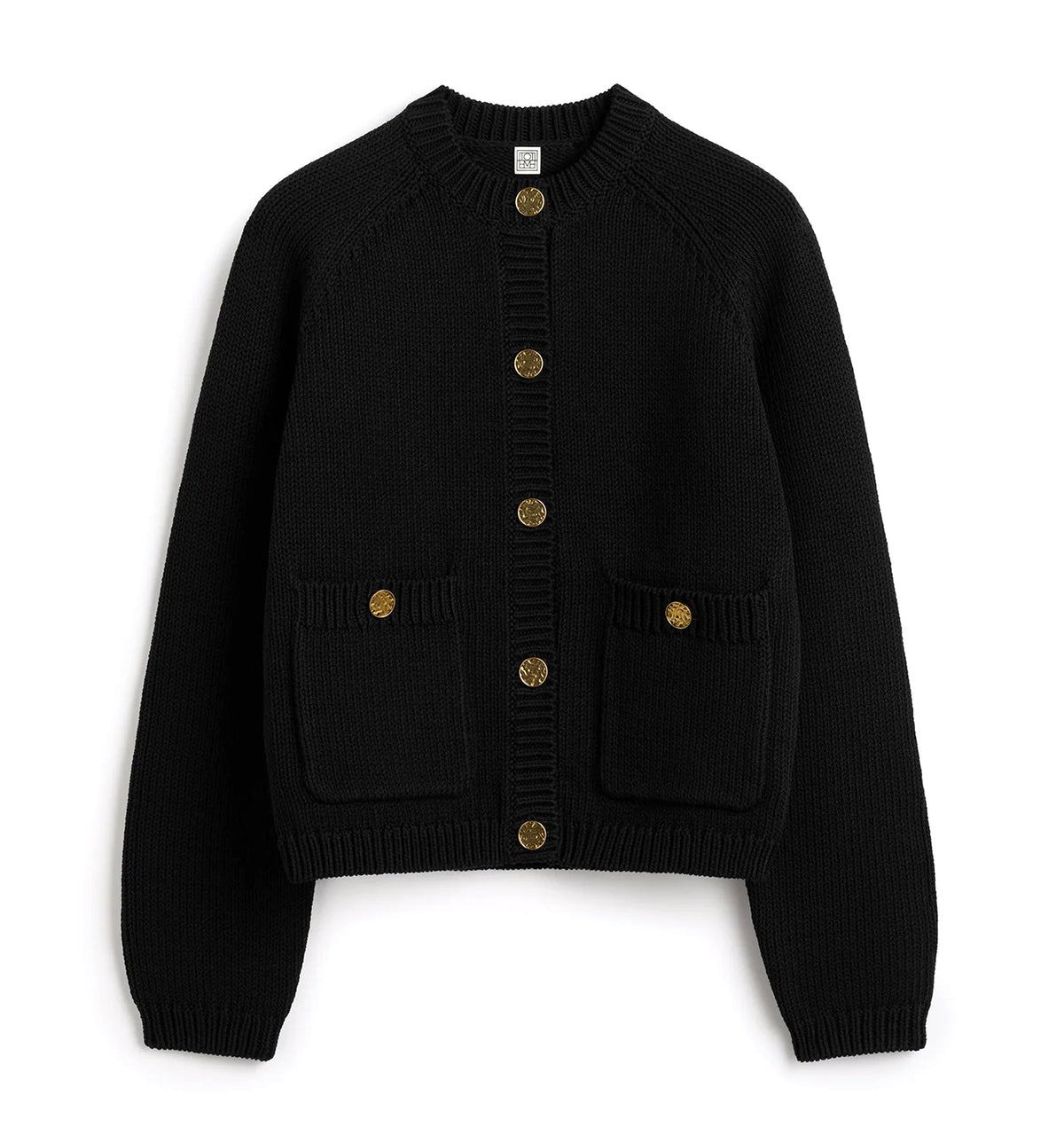 Hammered button cotton cardigan