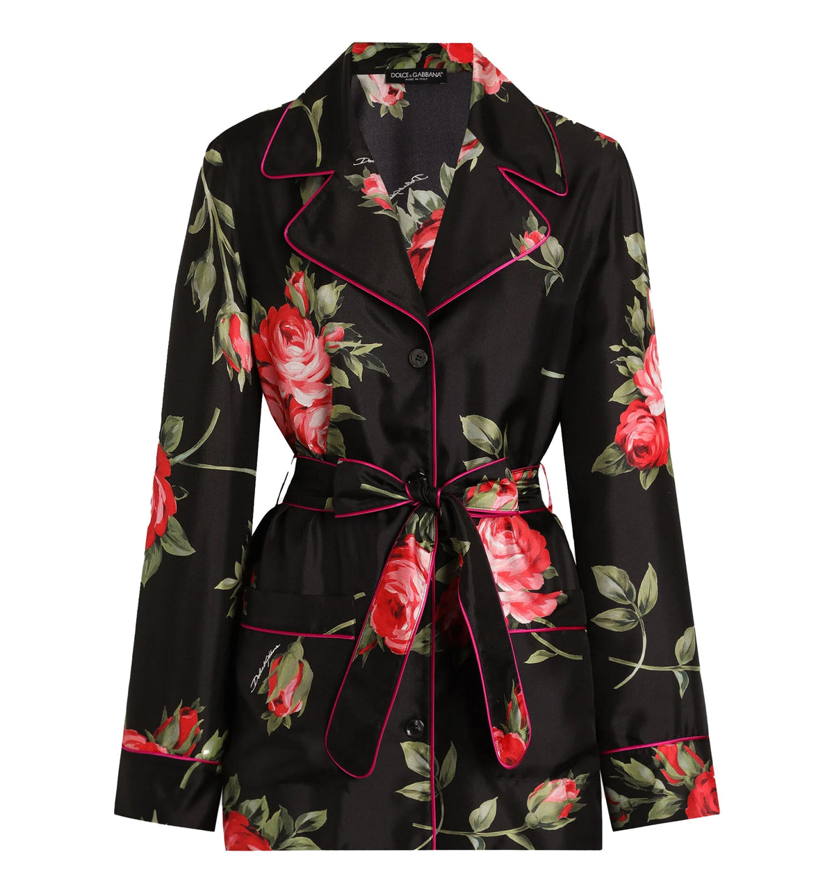 Rose Bouquet-Print Vanity Twill Shirt