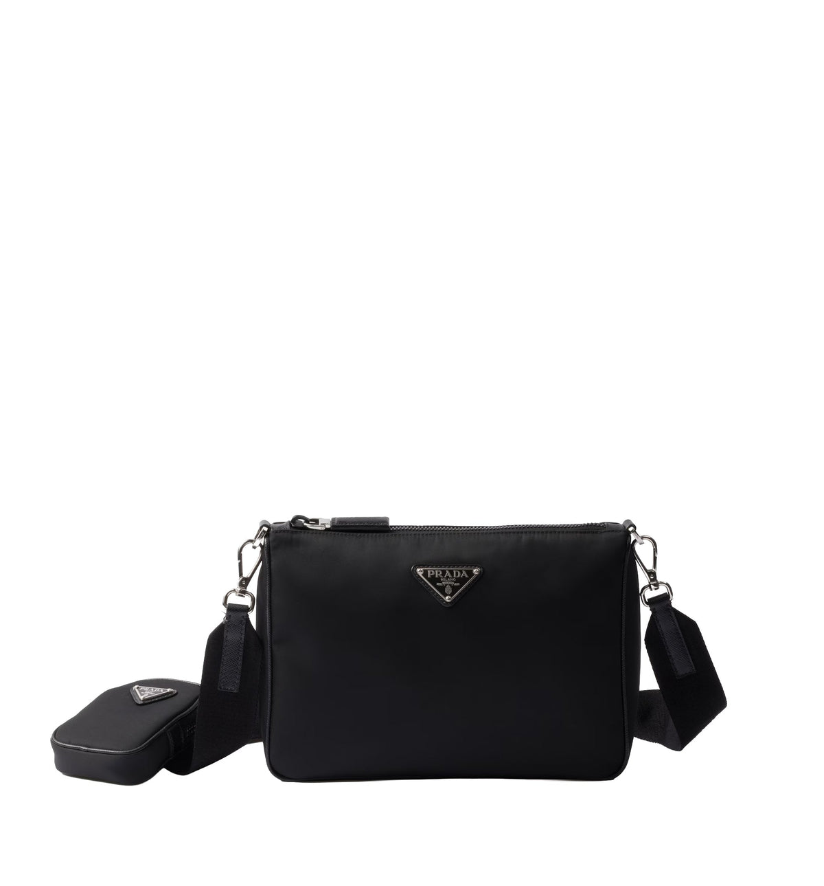 Re-Nylon And Saffiano Leather Crossbody Bag