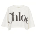 Cropped boxy logo T-shirt in cotton jersey