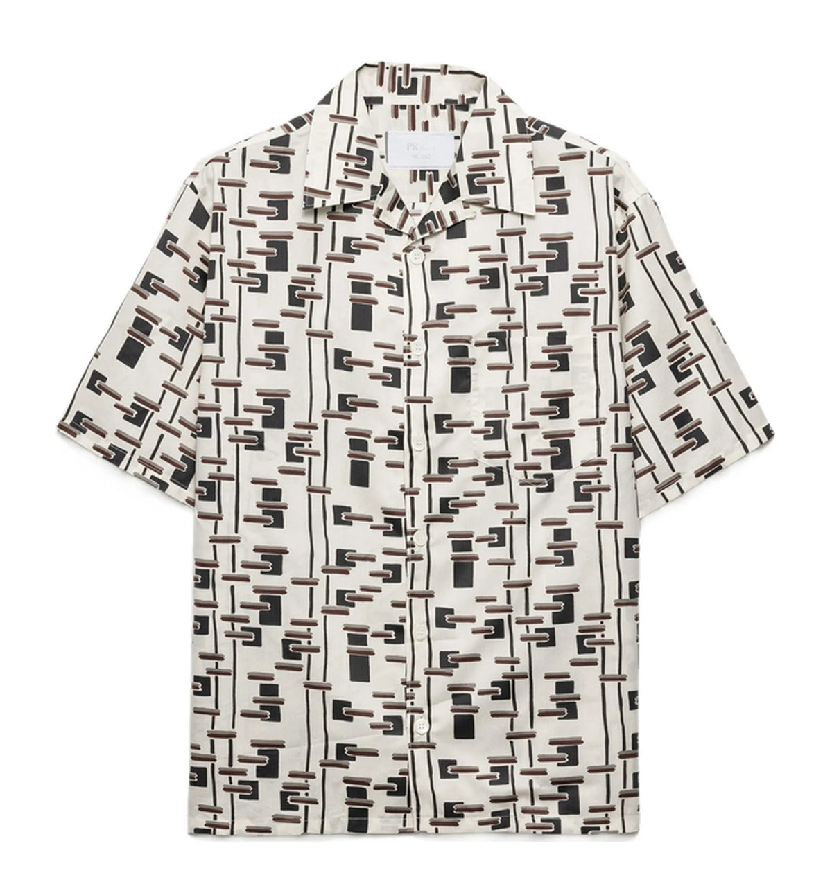 Printed cotton blend shirt