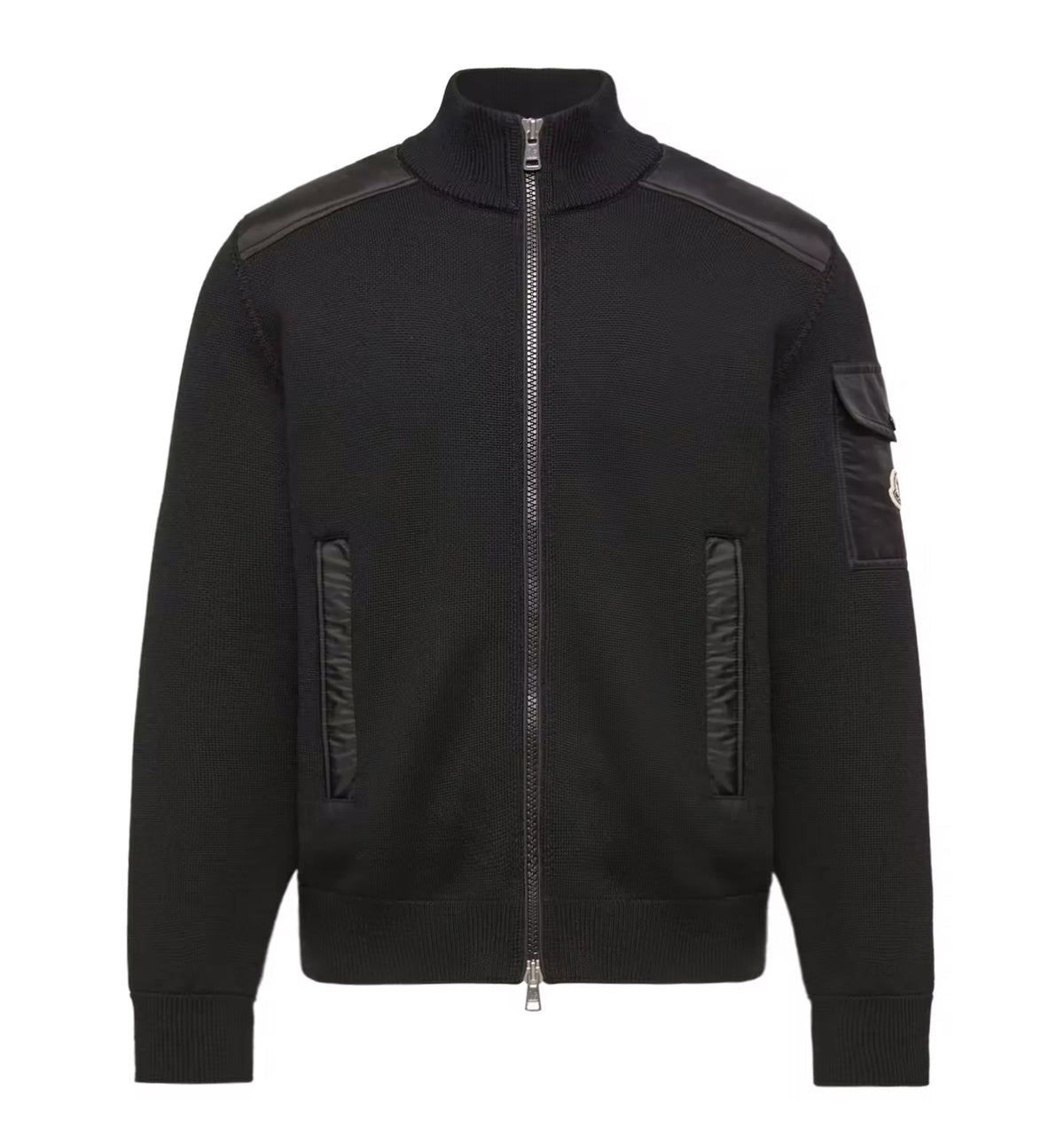 Padded Wool Zip-Up Cardigan