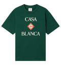 Green Casablanca Diamond Logo Short Sleeve T‑Shirt